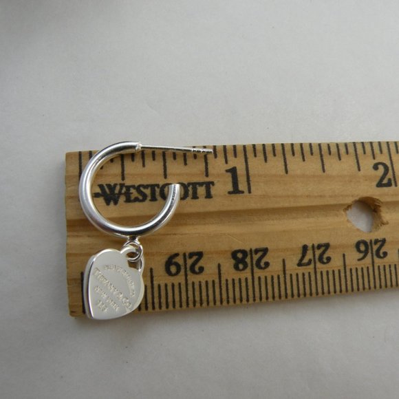 NEW Mini Heart Hoop Stud Earrings Return to Tiffany & Co Solid Sterling Silver - Picture 9 of 16